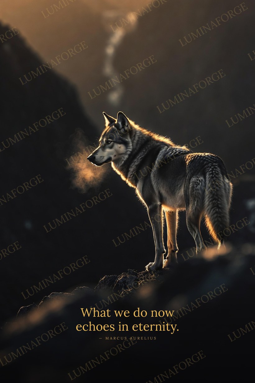 The Wolf Stoic wall art, Marcus Aurelius quote, printable