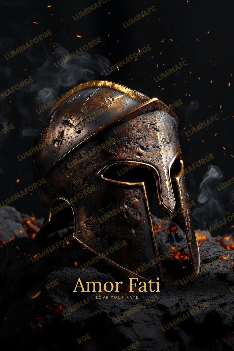 Amor Fati Stoic Spartan helmet wall art, printable