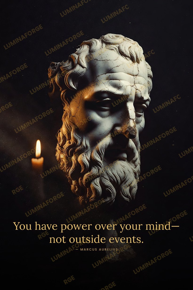 Master Your Mind Stoic office wall art, Marcus Aurelius quote, printable