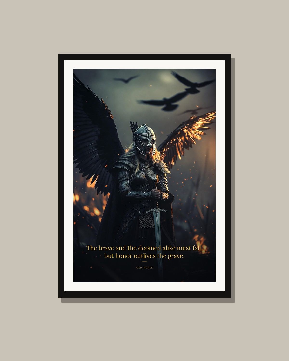 The Valkyrie framed on a wall