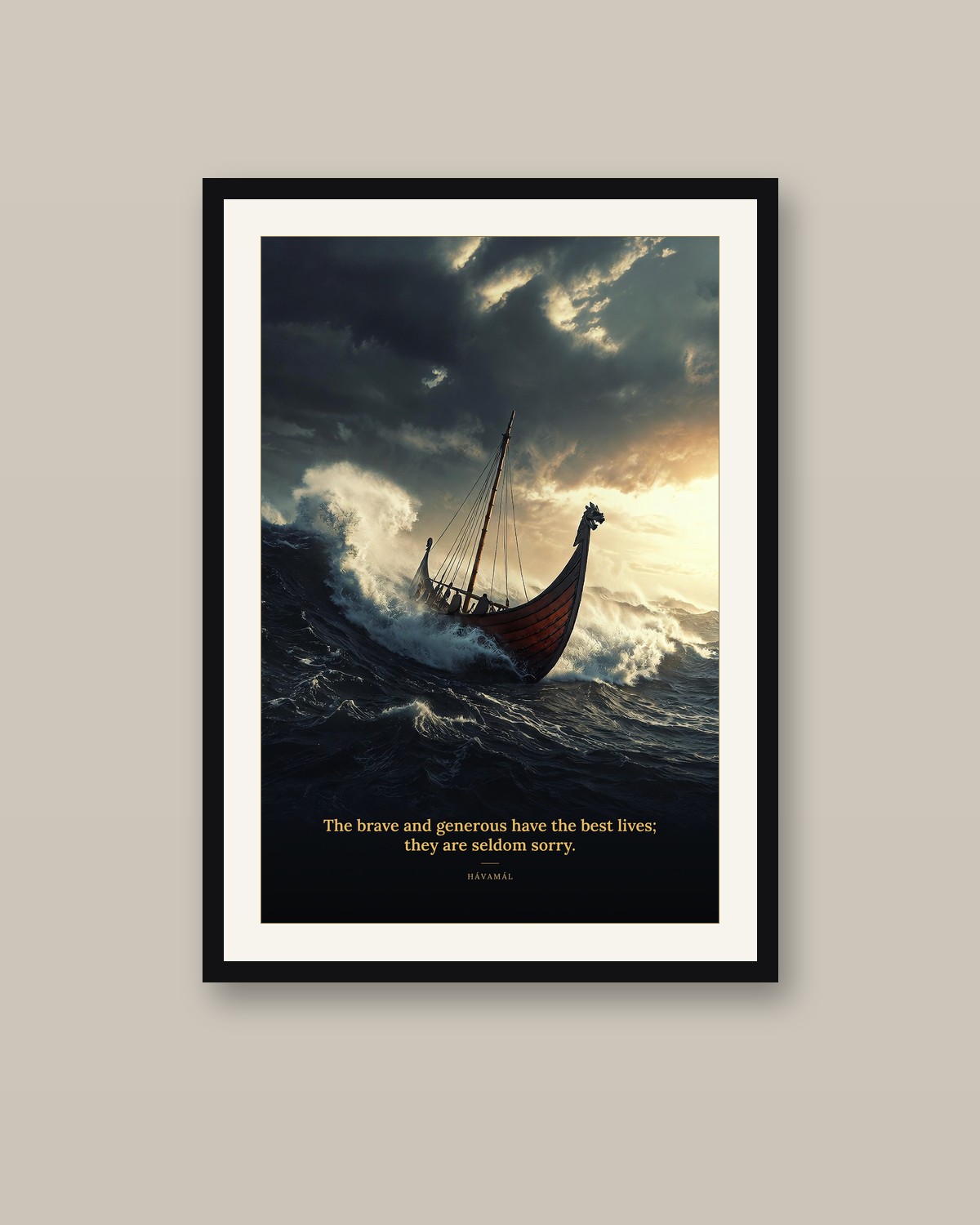 The Longship framed on a wall