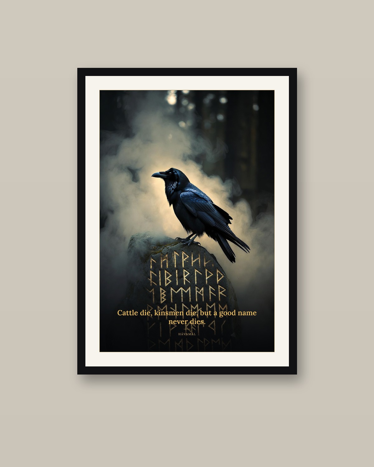 The Raven framed on a wall