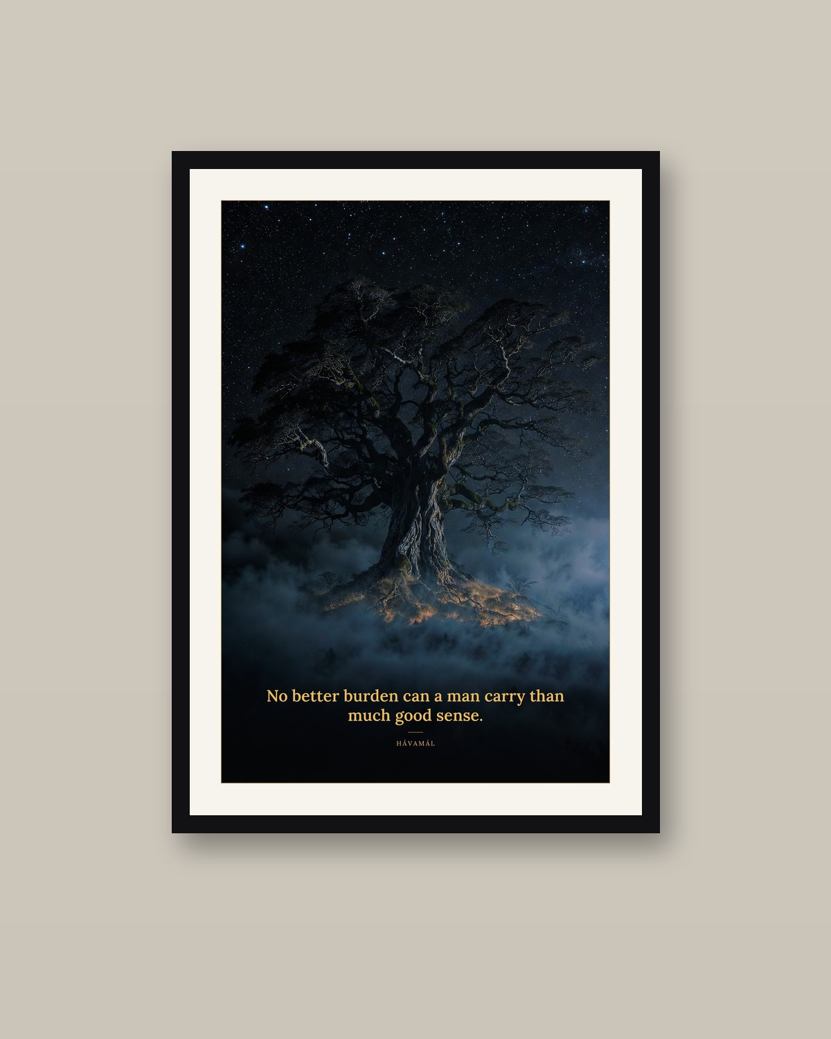 Yggdrasil framed on a wall