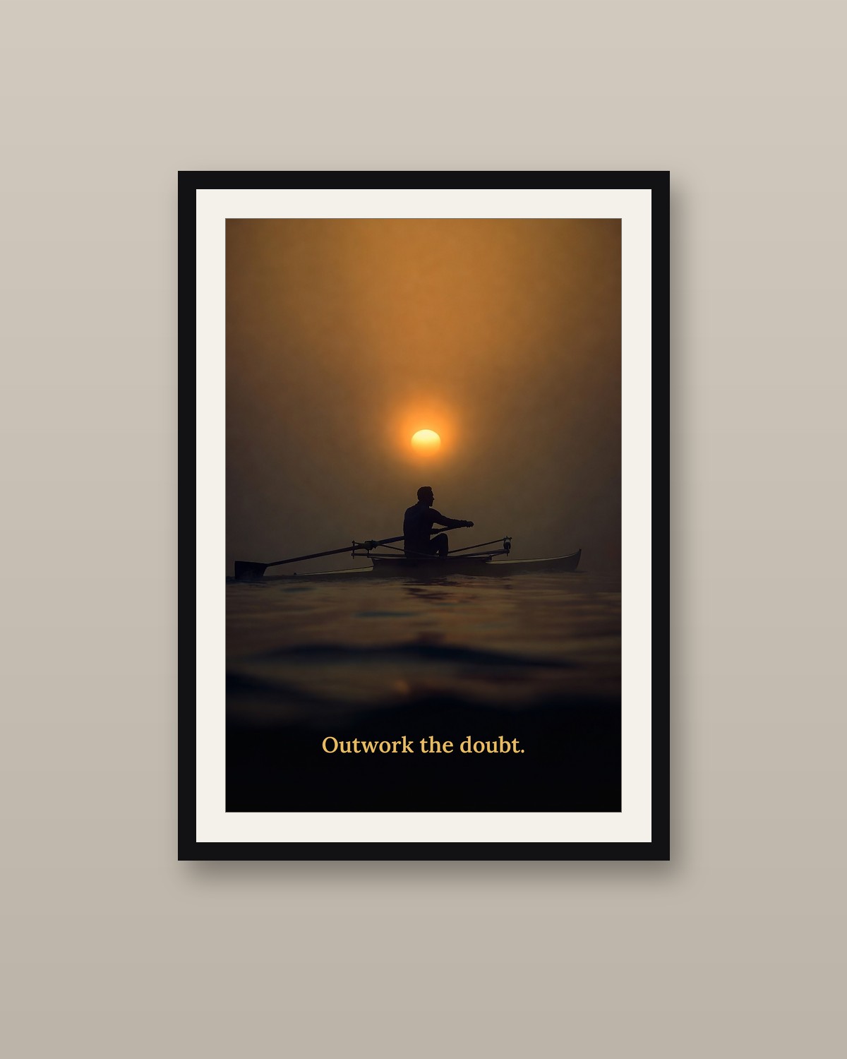 The Row framed on a wall