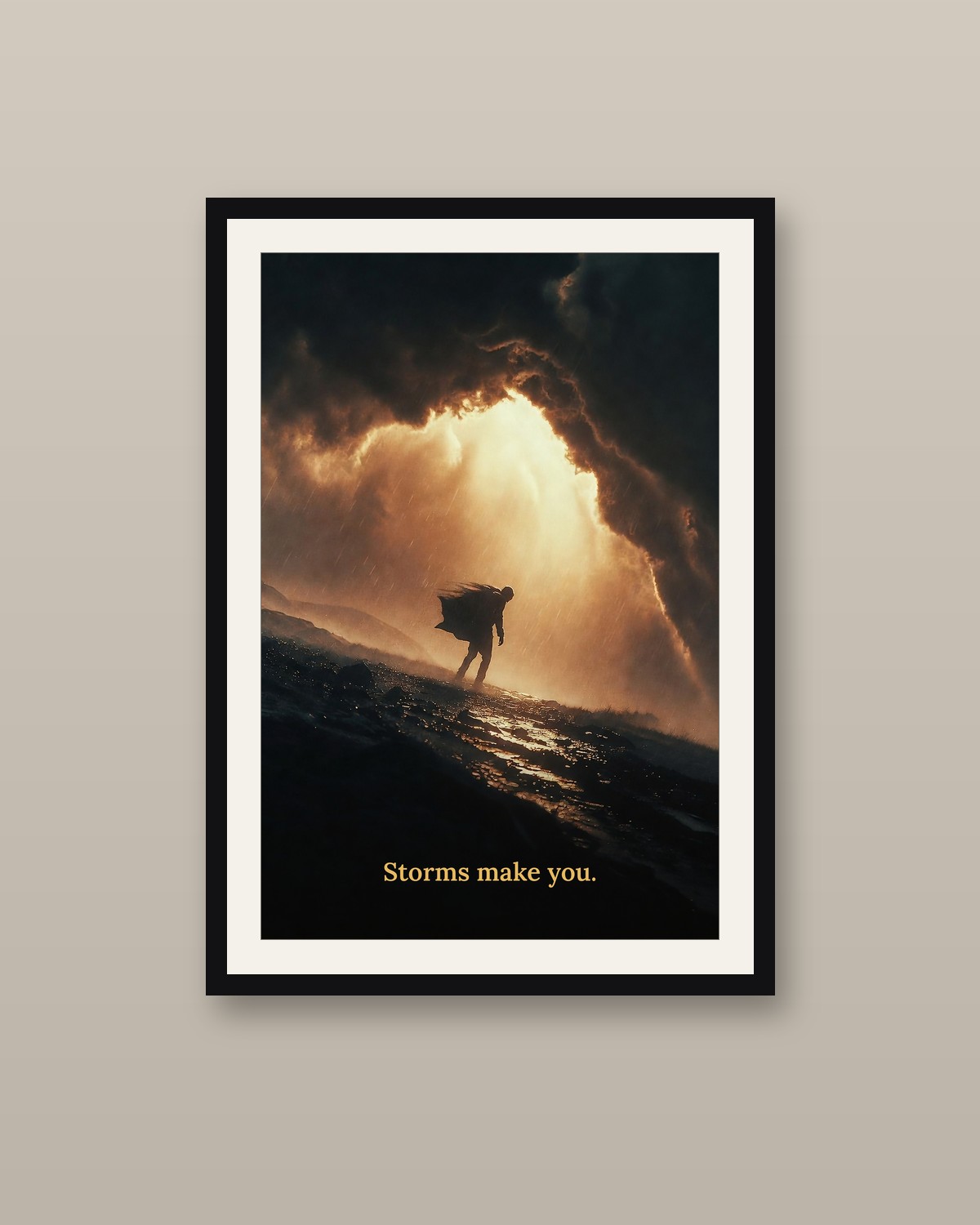 The Storm framed on a wall