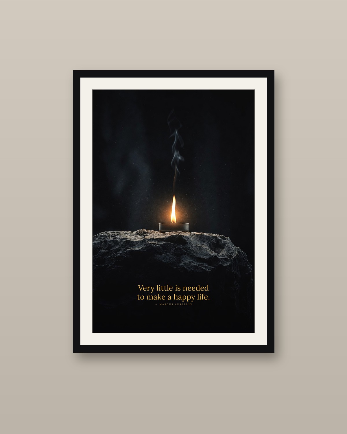 The Flame framed on a wall
