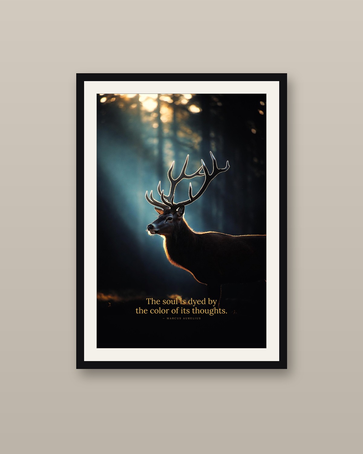 The Stag framed on a wall