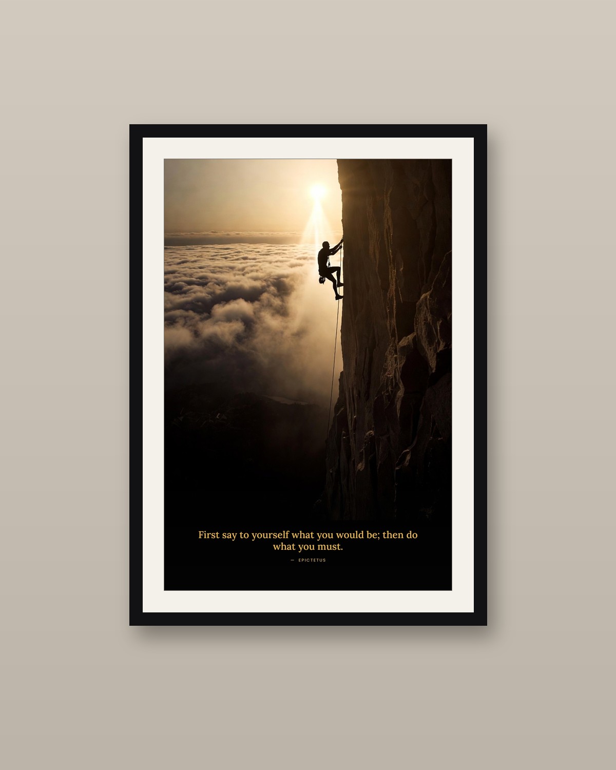 The Climb framed on a wall