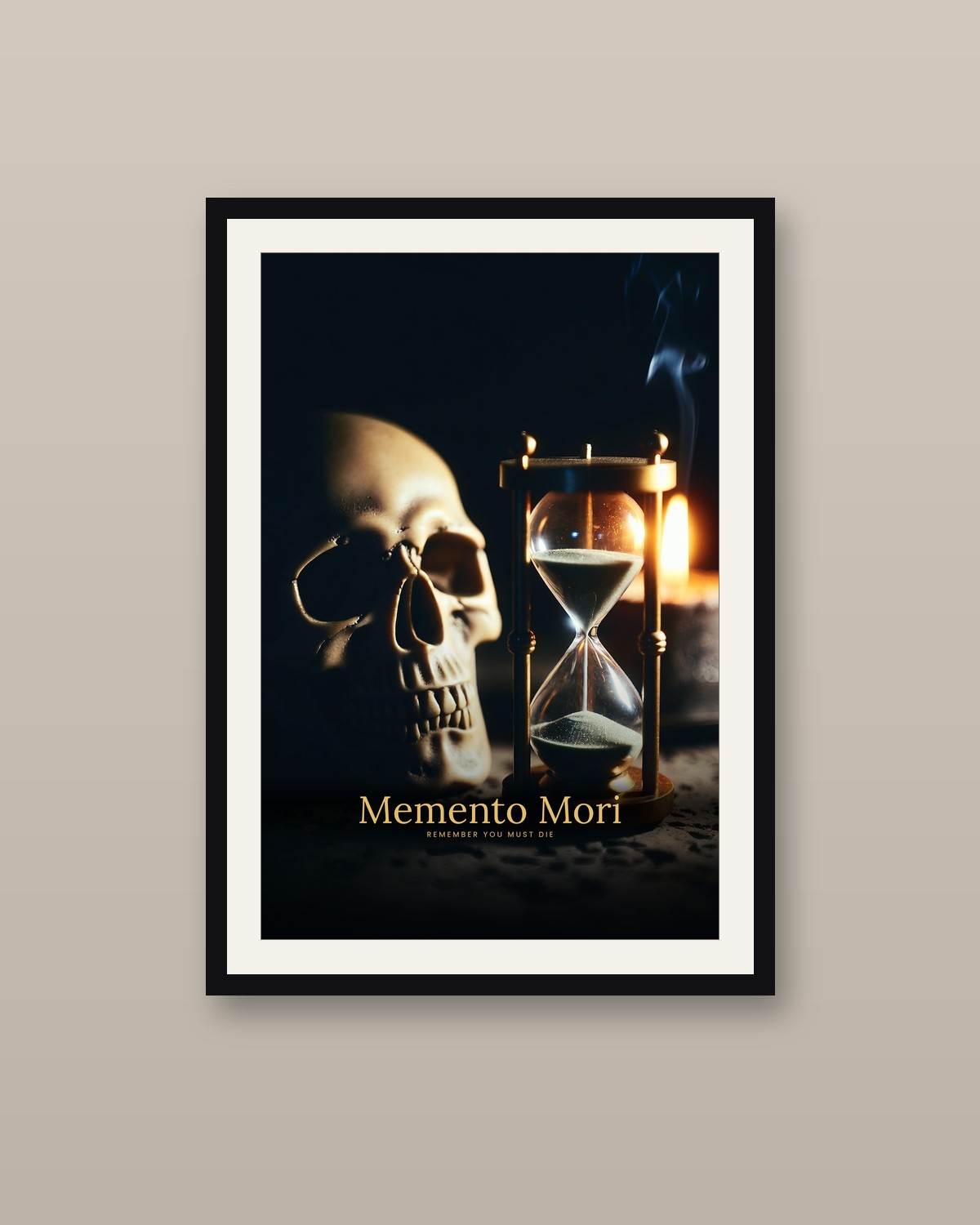 Memento Mori framed on a wall
