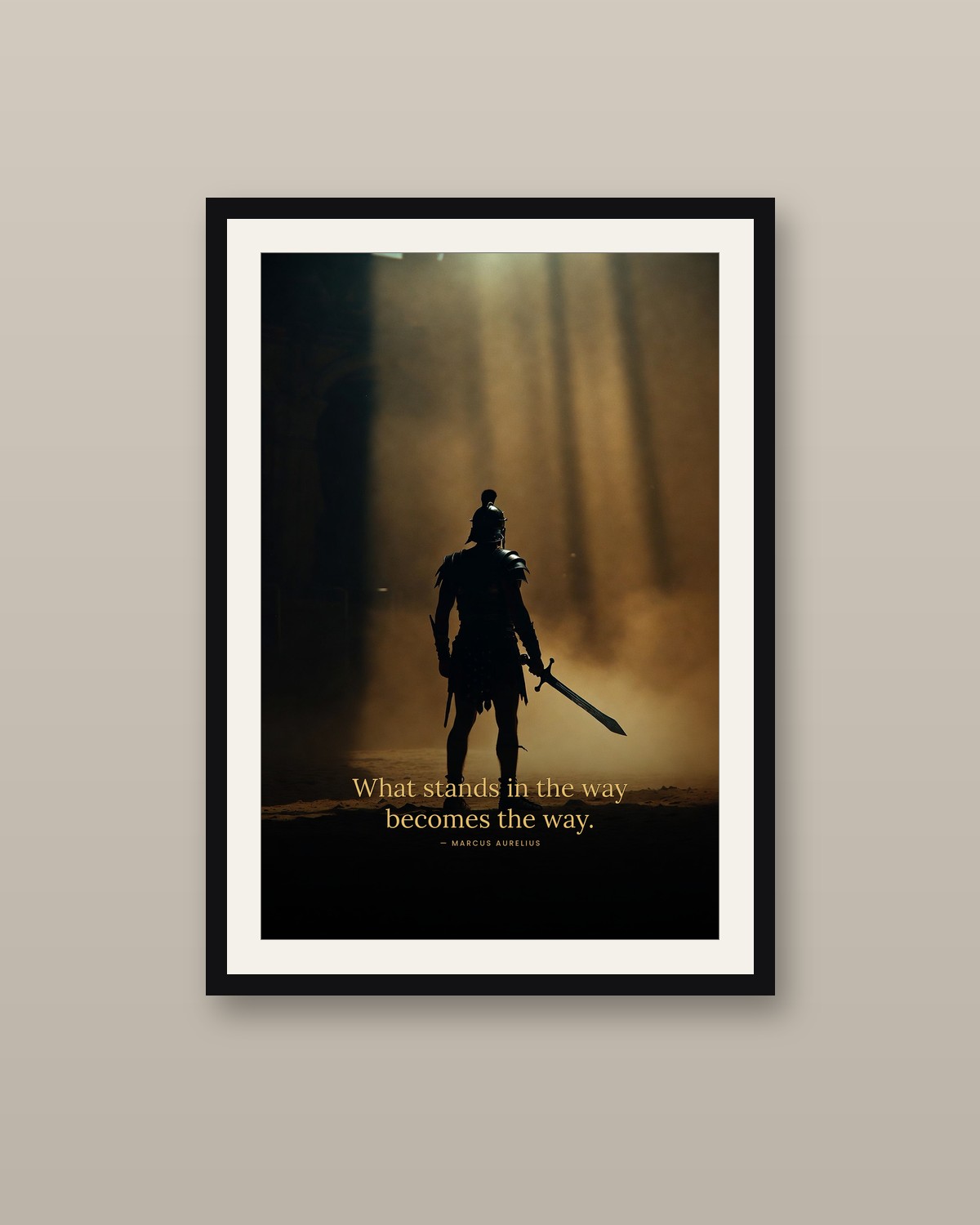 The Obstacle Is The Way framed on a wall